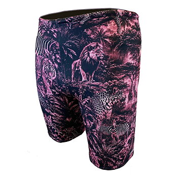 Men's Safari Pink Leg Jammer Swim Trunks - Lane 4
