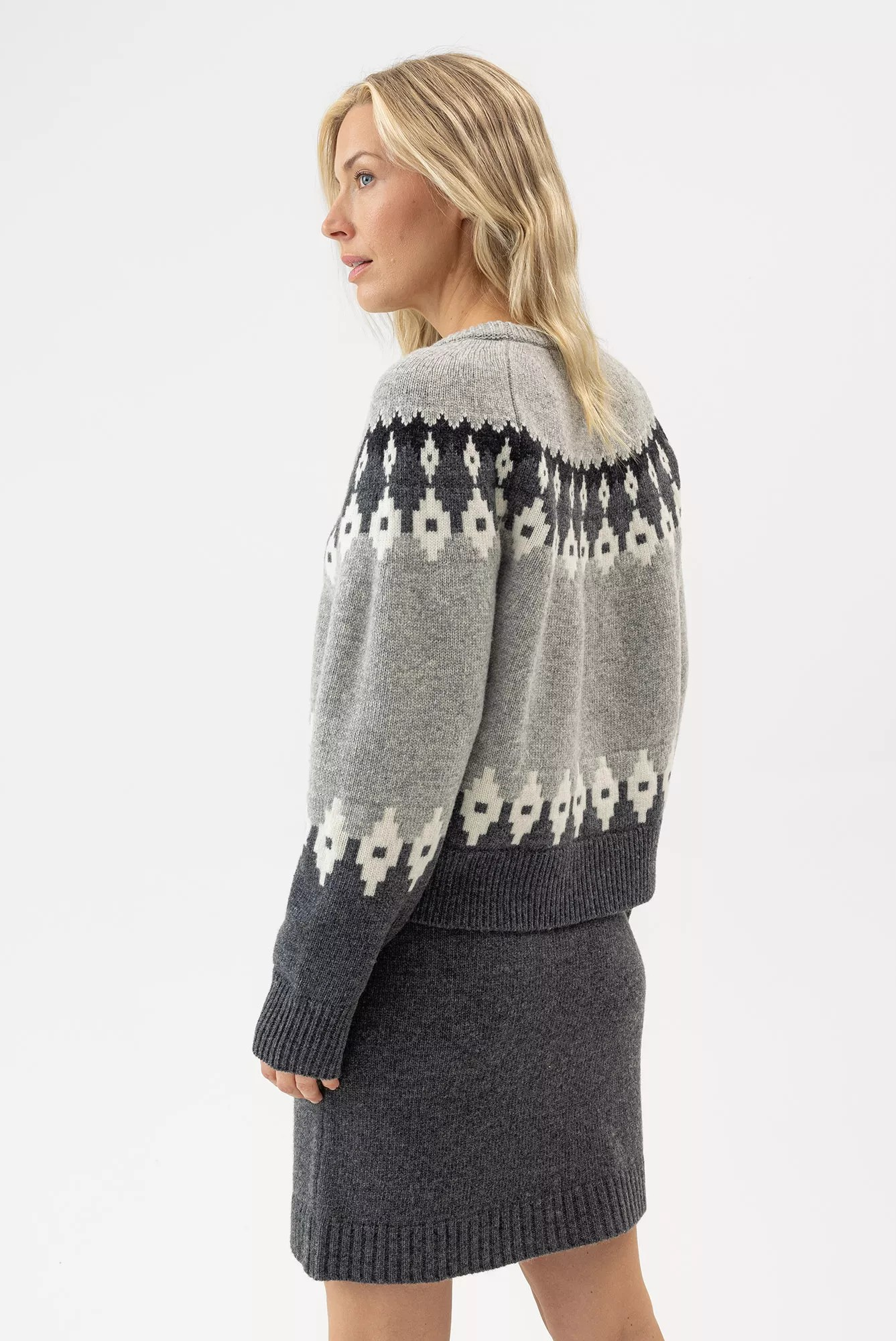 Vigdis Crew - Grey Melange - Holebrook