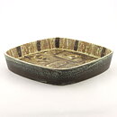 Nils Thorsson (Baca 1960s) Brown/Yellow Quadratic Bowl  27 cm  #719-2885