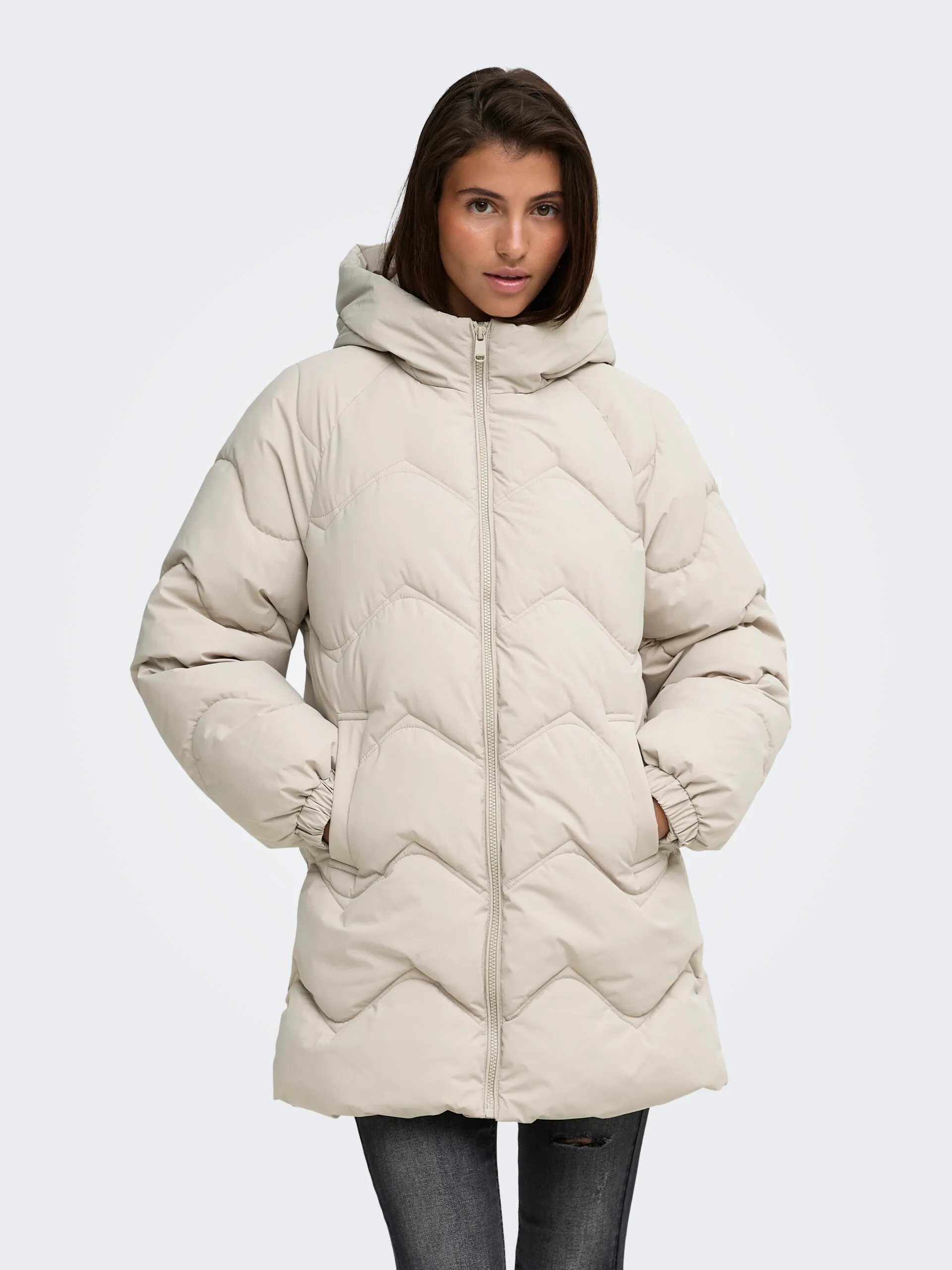 Jacqueline de Yong - Power Puffer Jacka Beige - 5