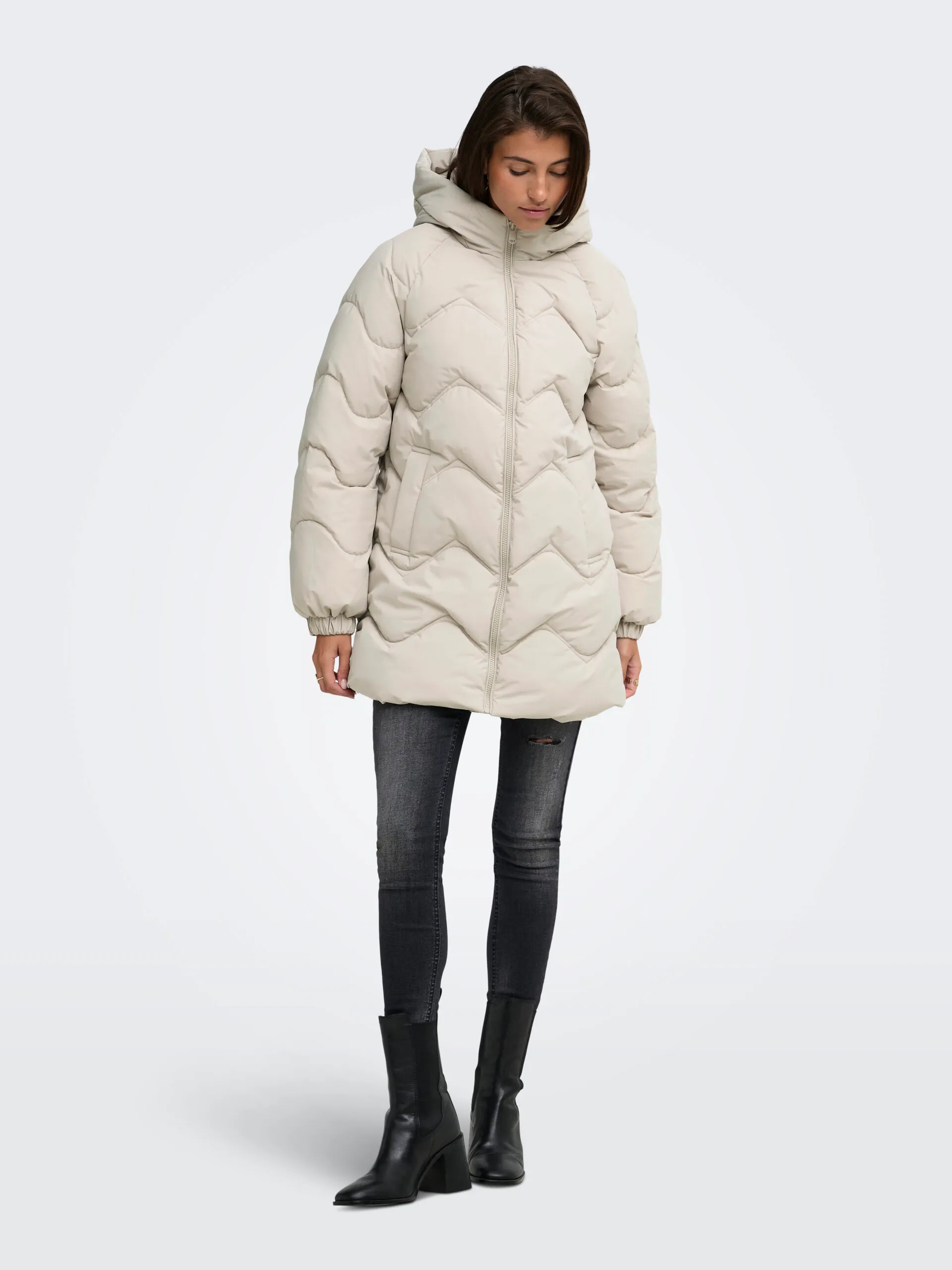 Jacqueline de Yong - Power Puffer Jacka Beige - 3