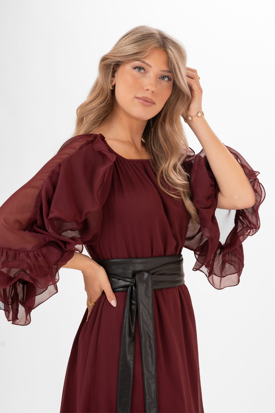 Capri Collection Aubrey Dress Cranberry - 4