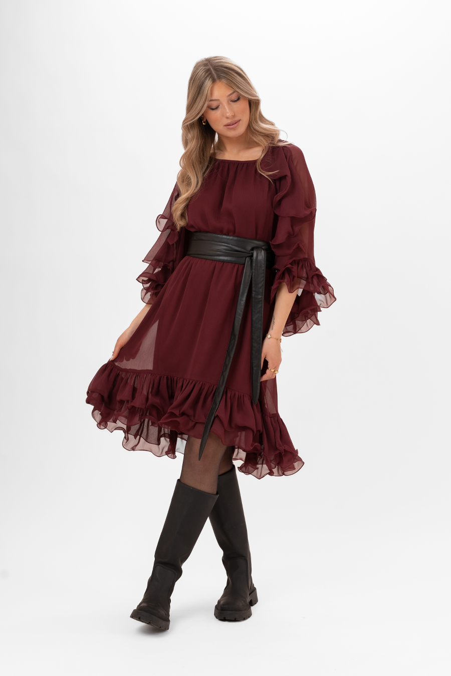 Capri Collection Aubrey Dress Cranberry - 3
