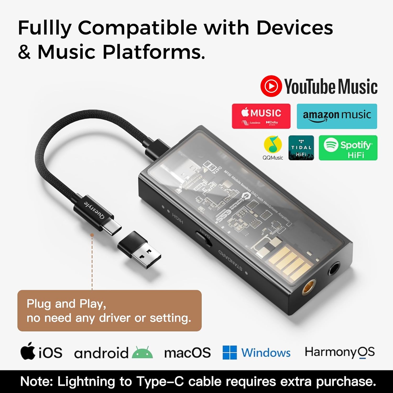 Questyle M15i - Mobile headphone amplifier with DAC - 6