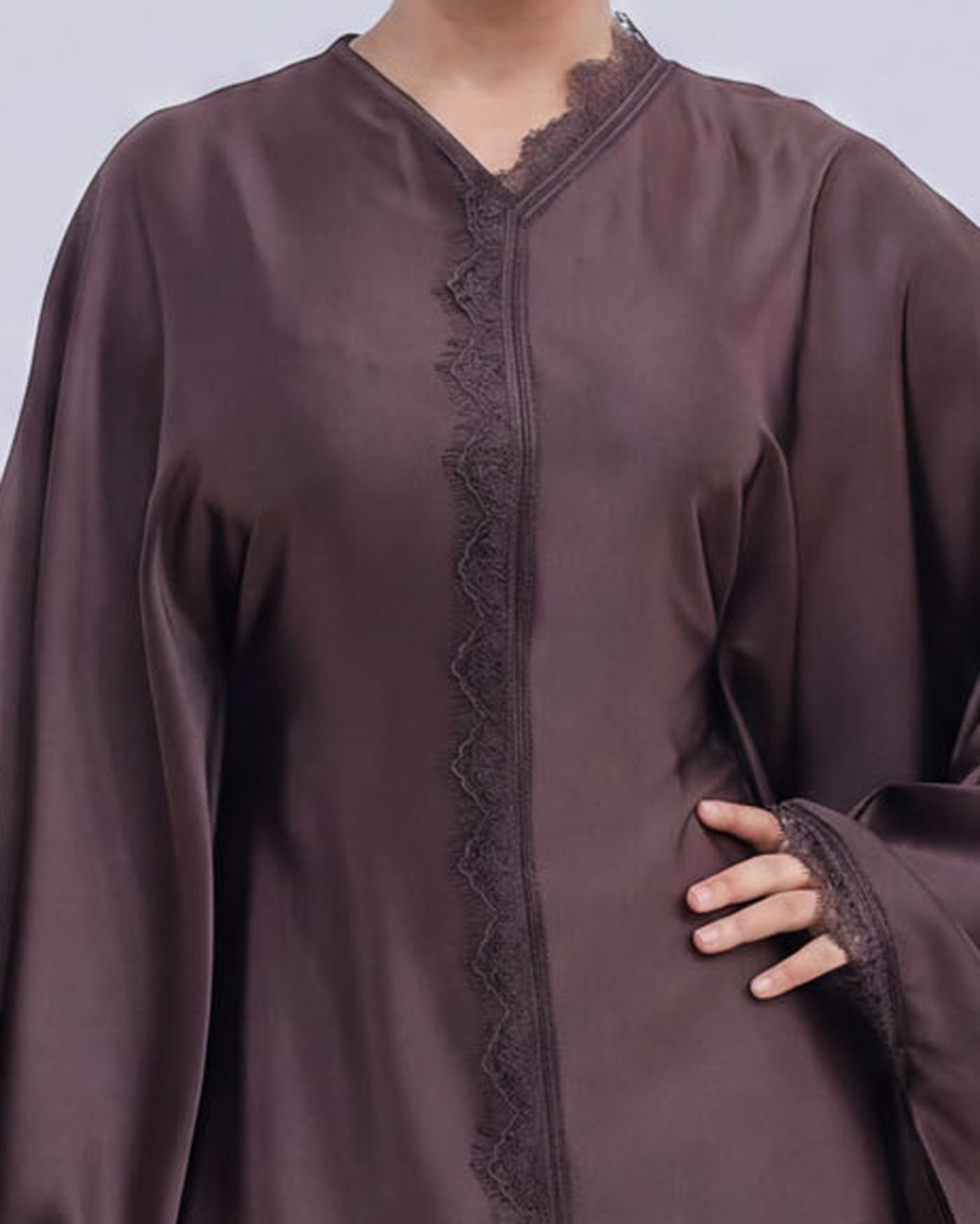 Butterfly Abaya - Mörkbrun - 2