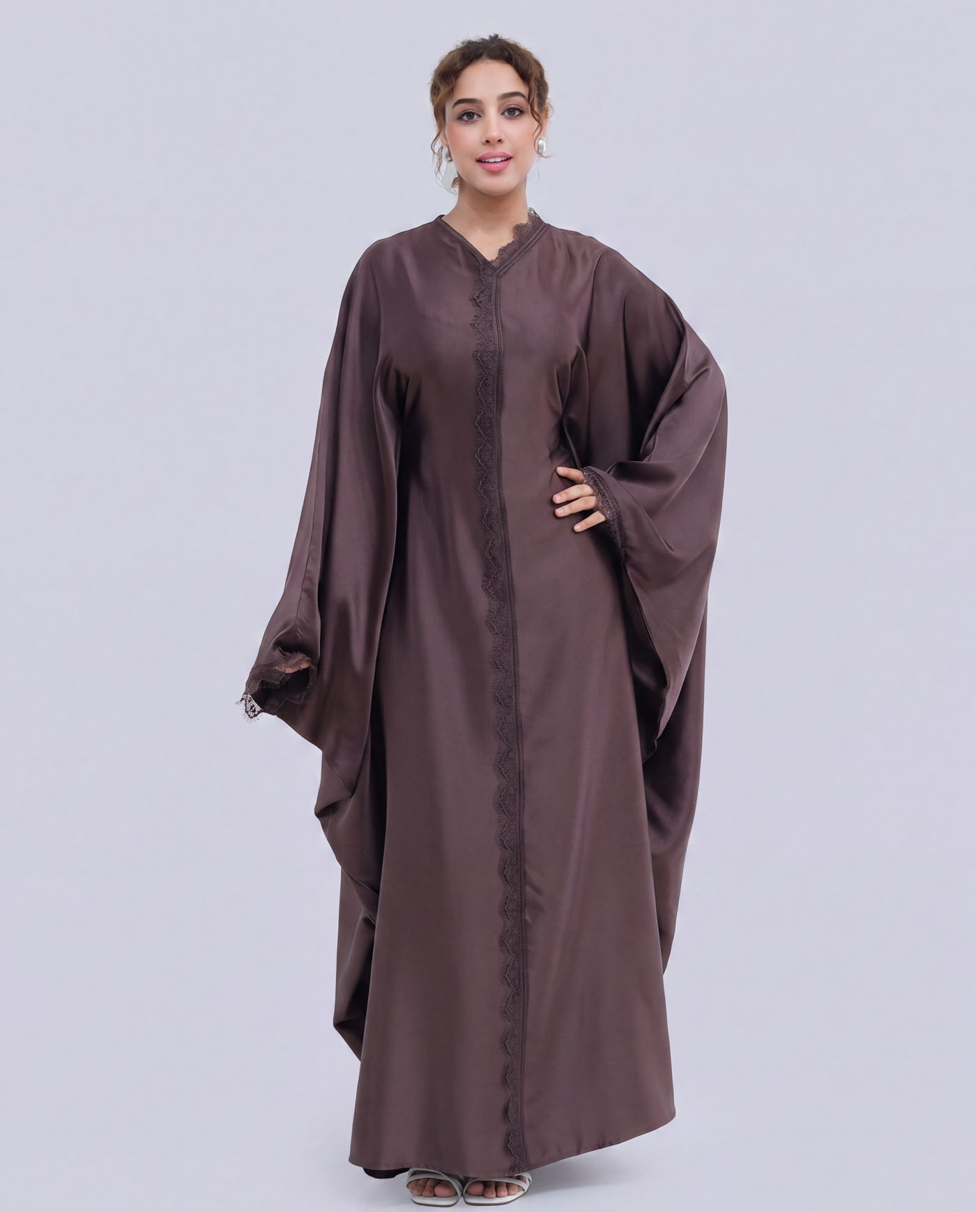Butterfly Abaya - Mörkbrun