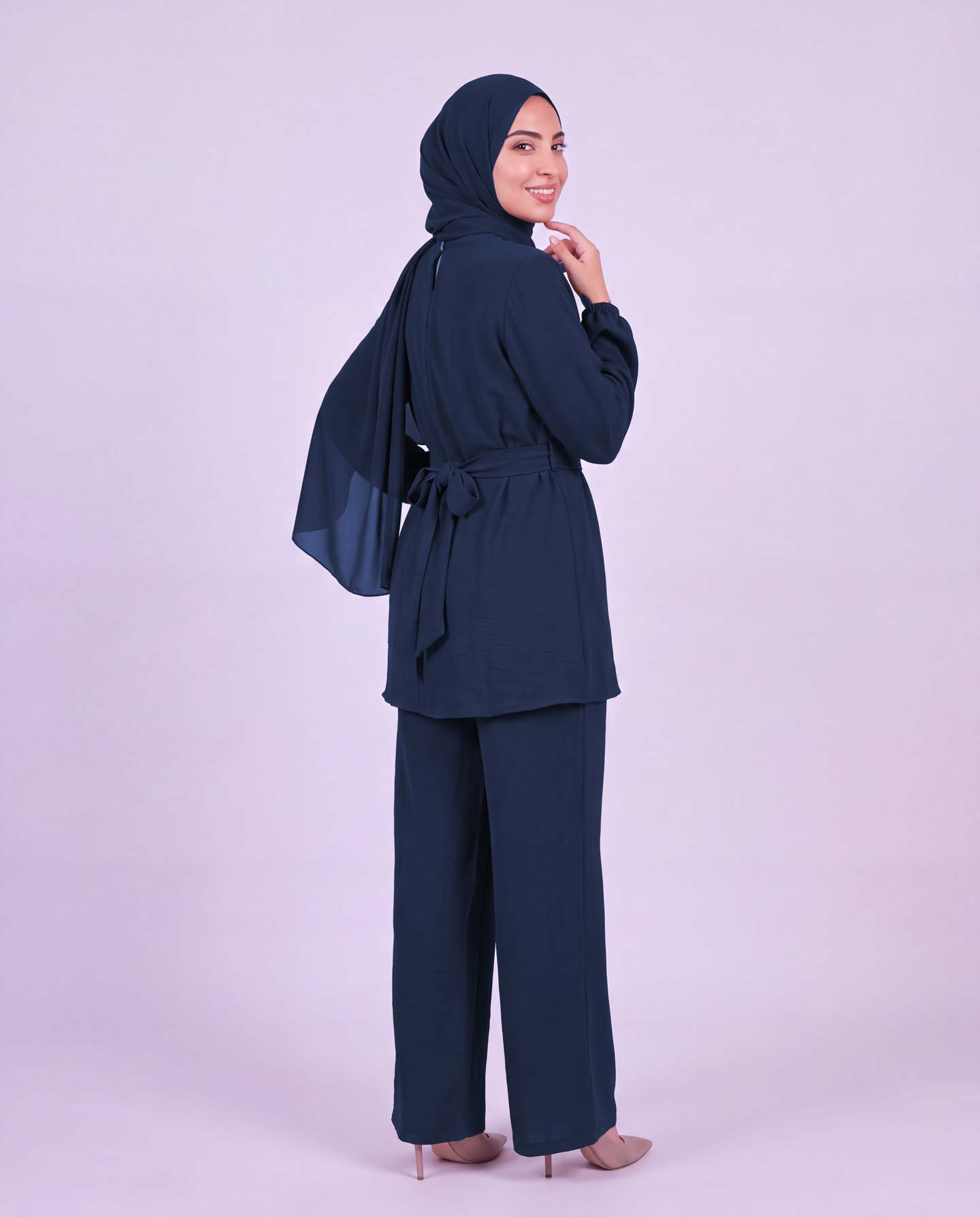 Tunic set with pants - Navy Blue - 2