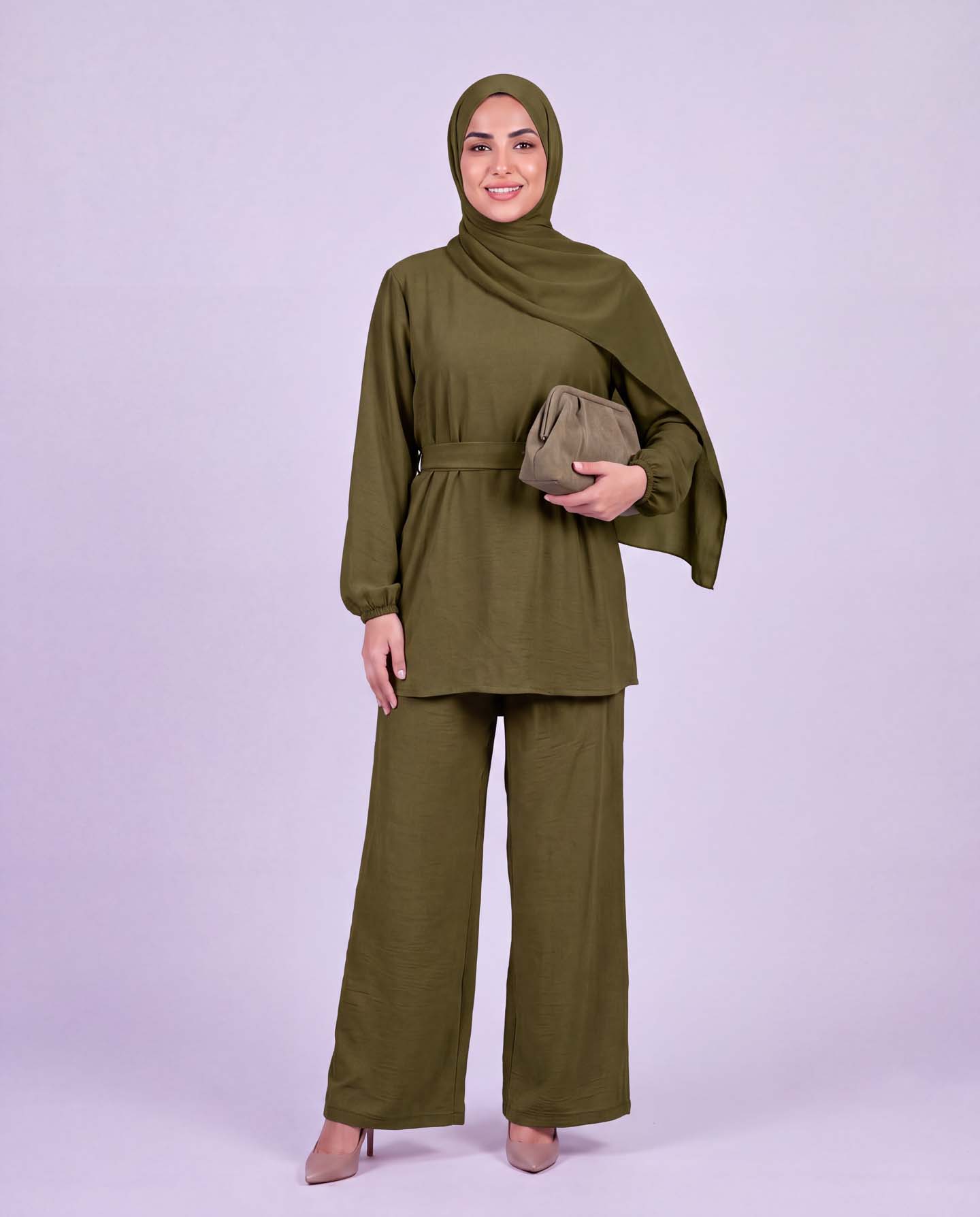 Tunic set with pants - Olive Green