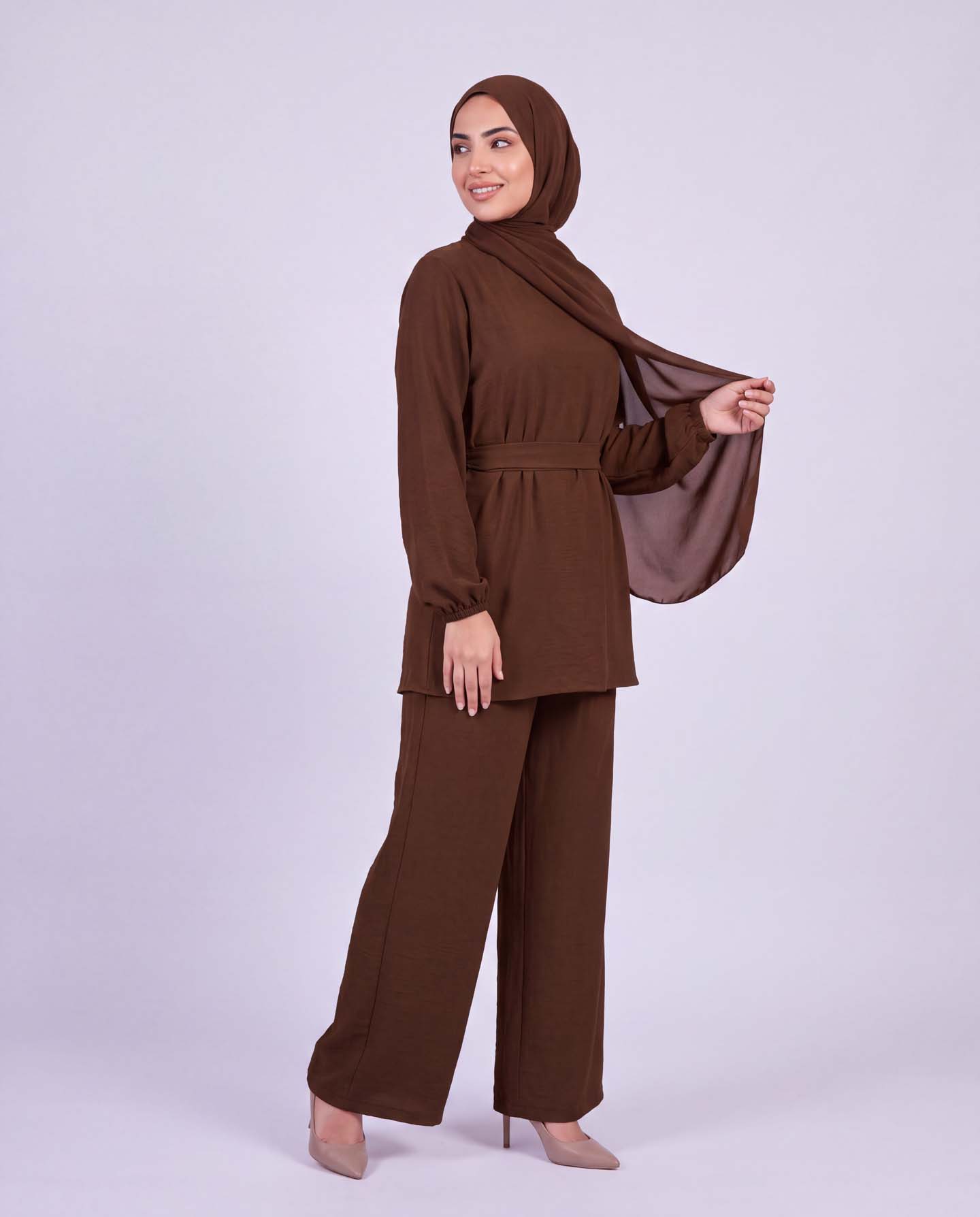 Tunic set with pants - Dark Brown