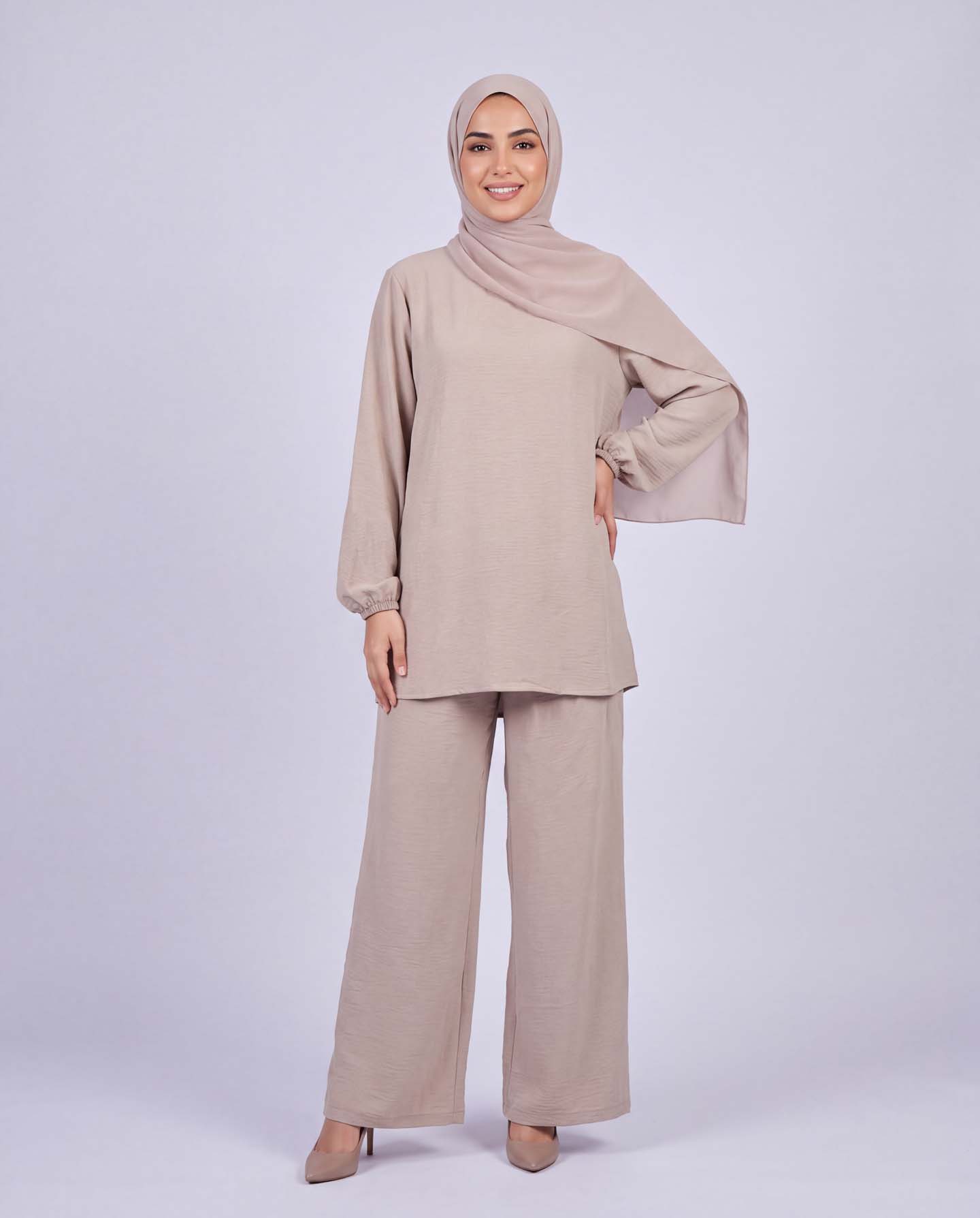 Tunic set with pants - Opera Mauve - 3