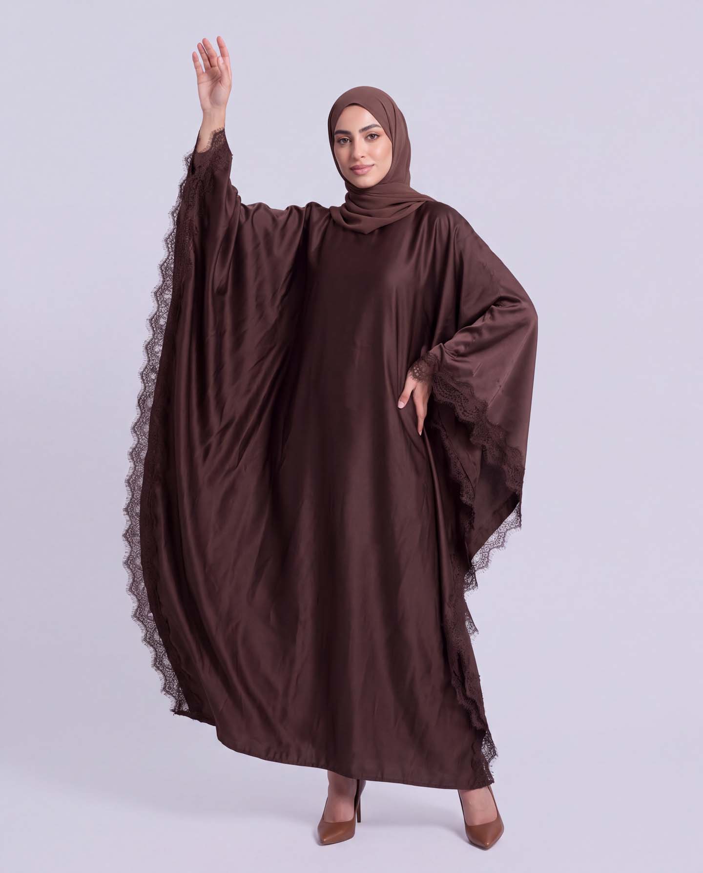 Butterfly Abaya - Dark Brown