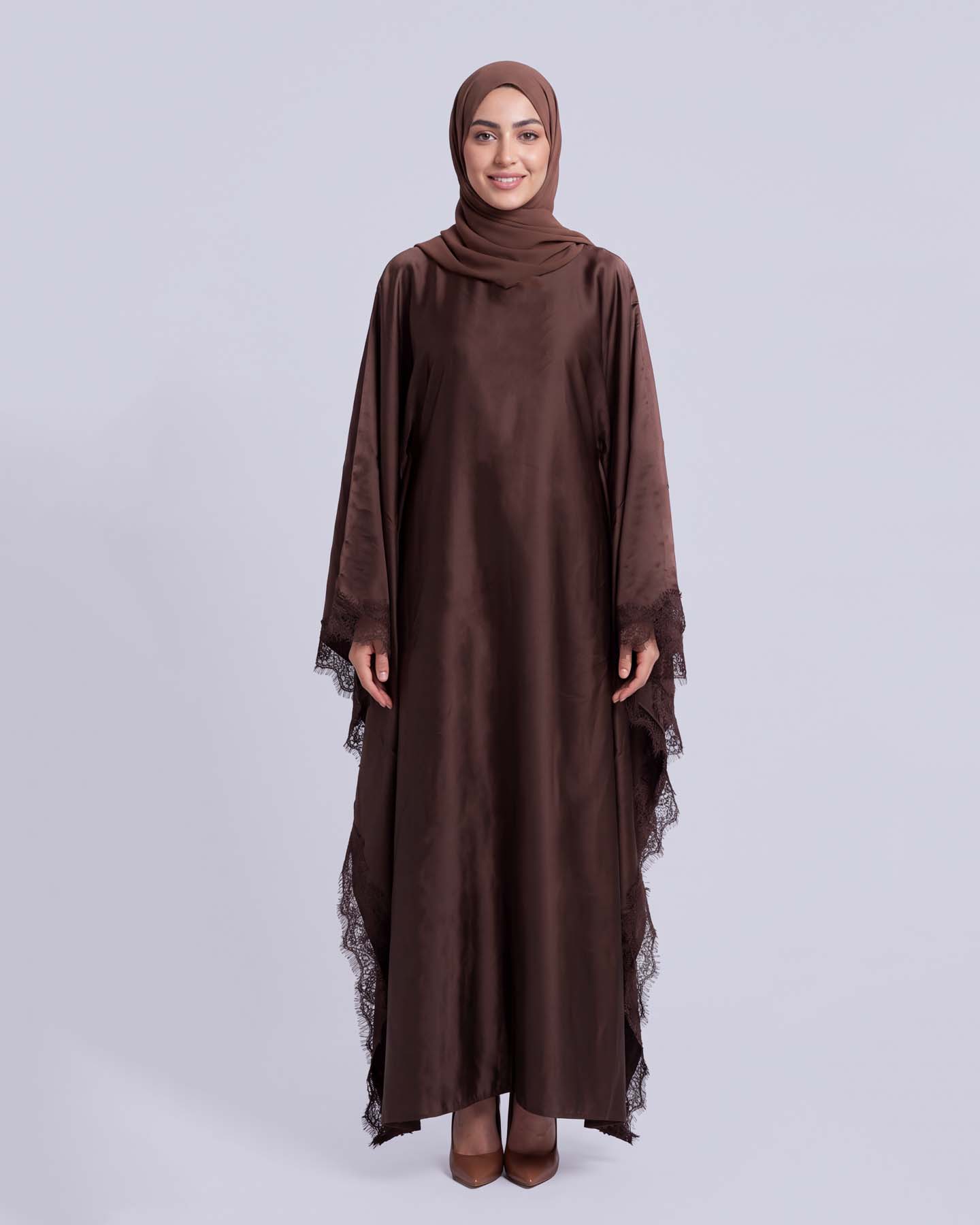 Butterfly Abaya - Mörkbrun - 2