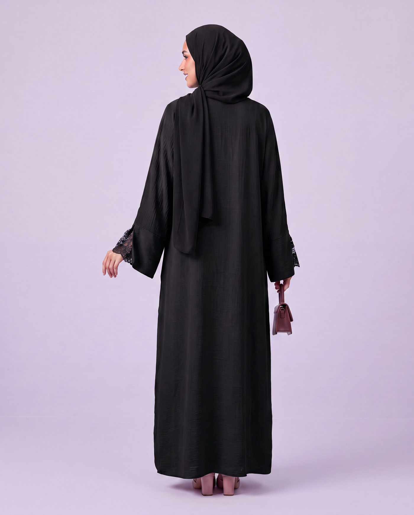 Öppen Abaya - Svart - 3