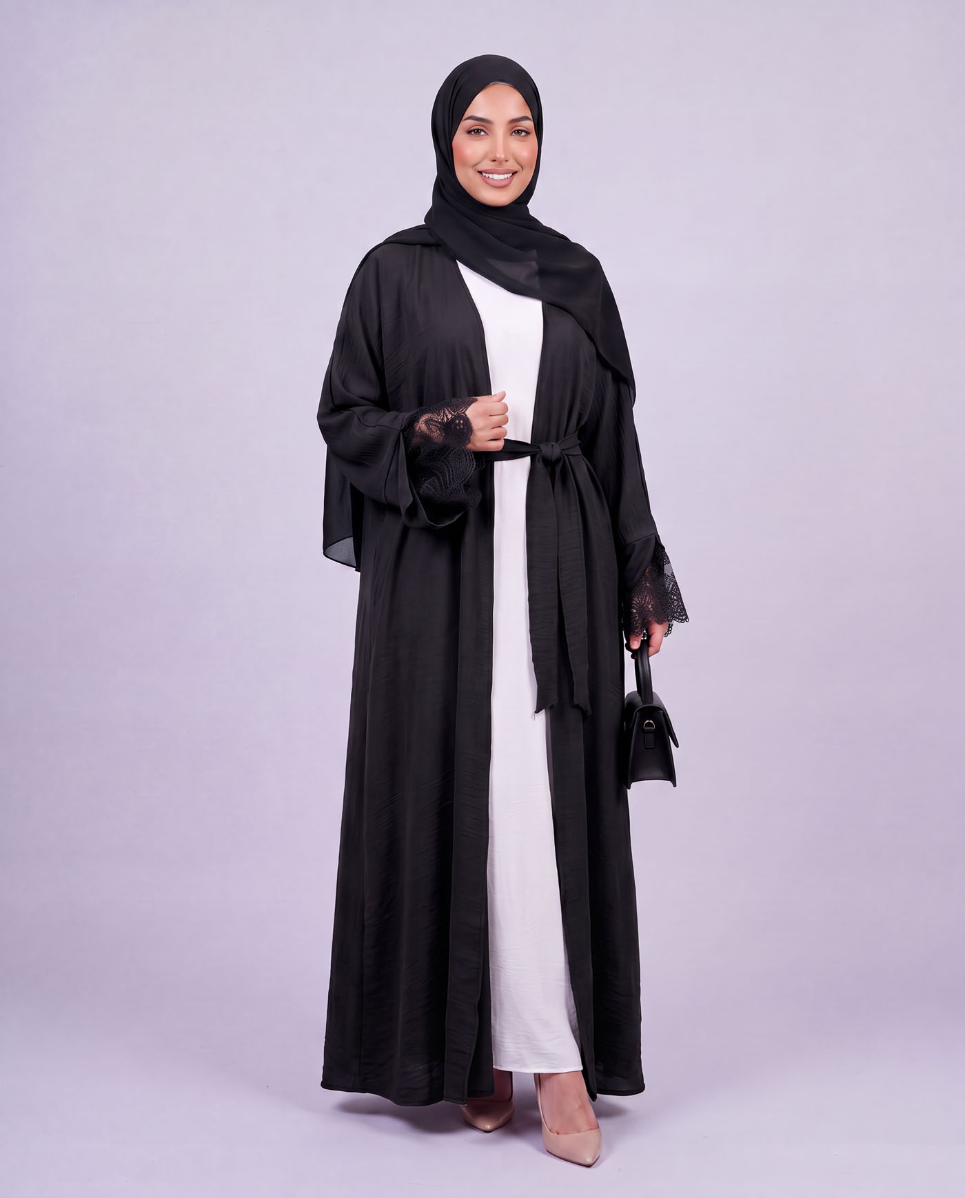 Öppen Abaya - Svart