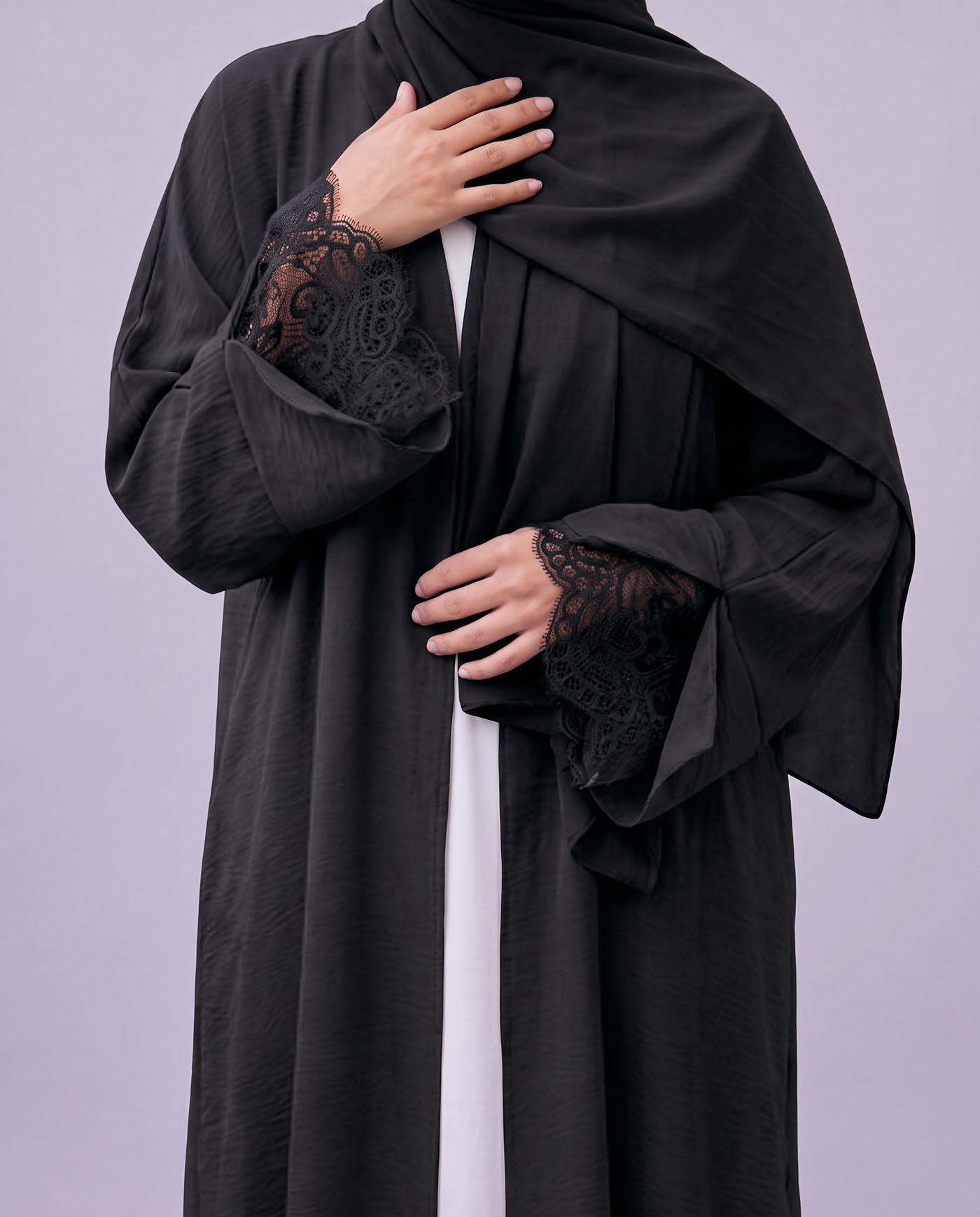 Öppen Abaya - Svart - 2