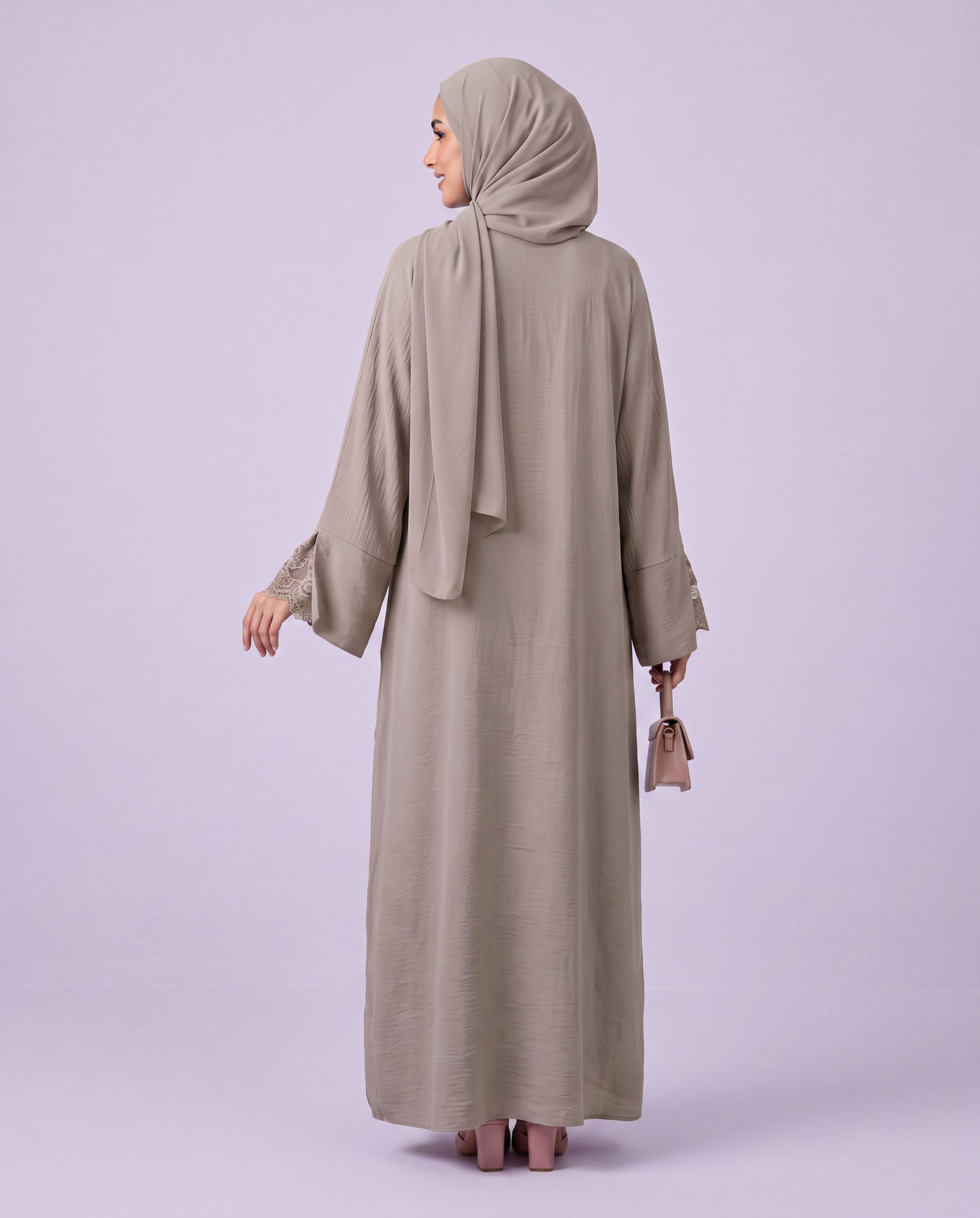 Öppen Abaya - Beige - 3