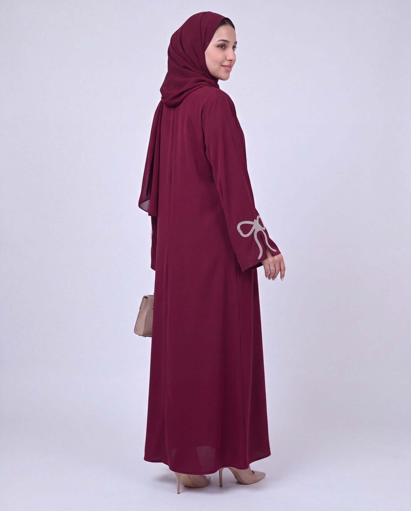 Abaya - Wine Red - 4