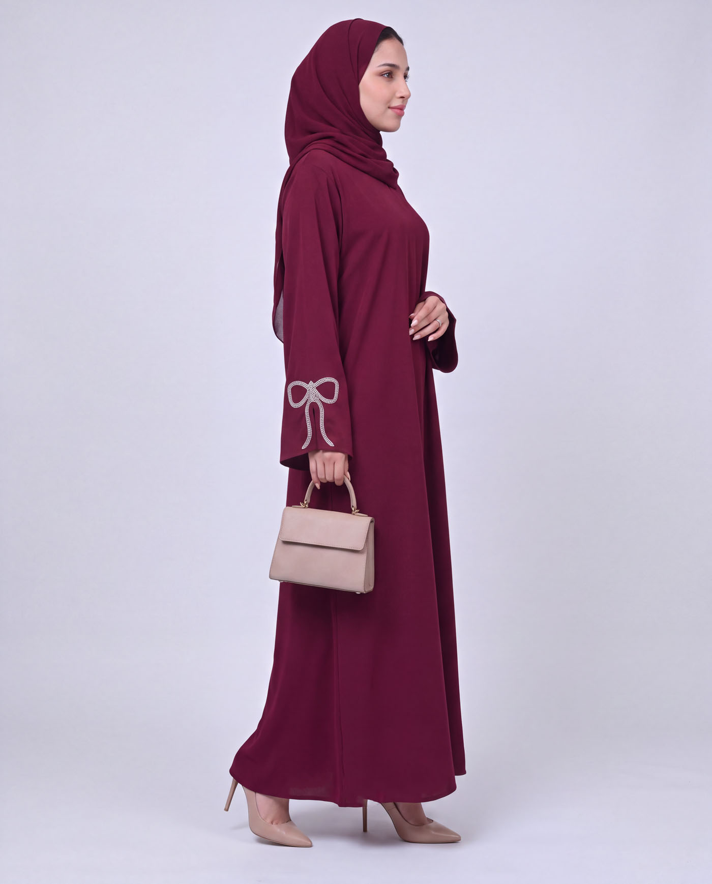 Abaya - Wine Red - 5
