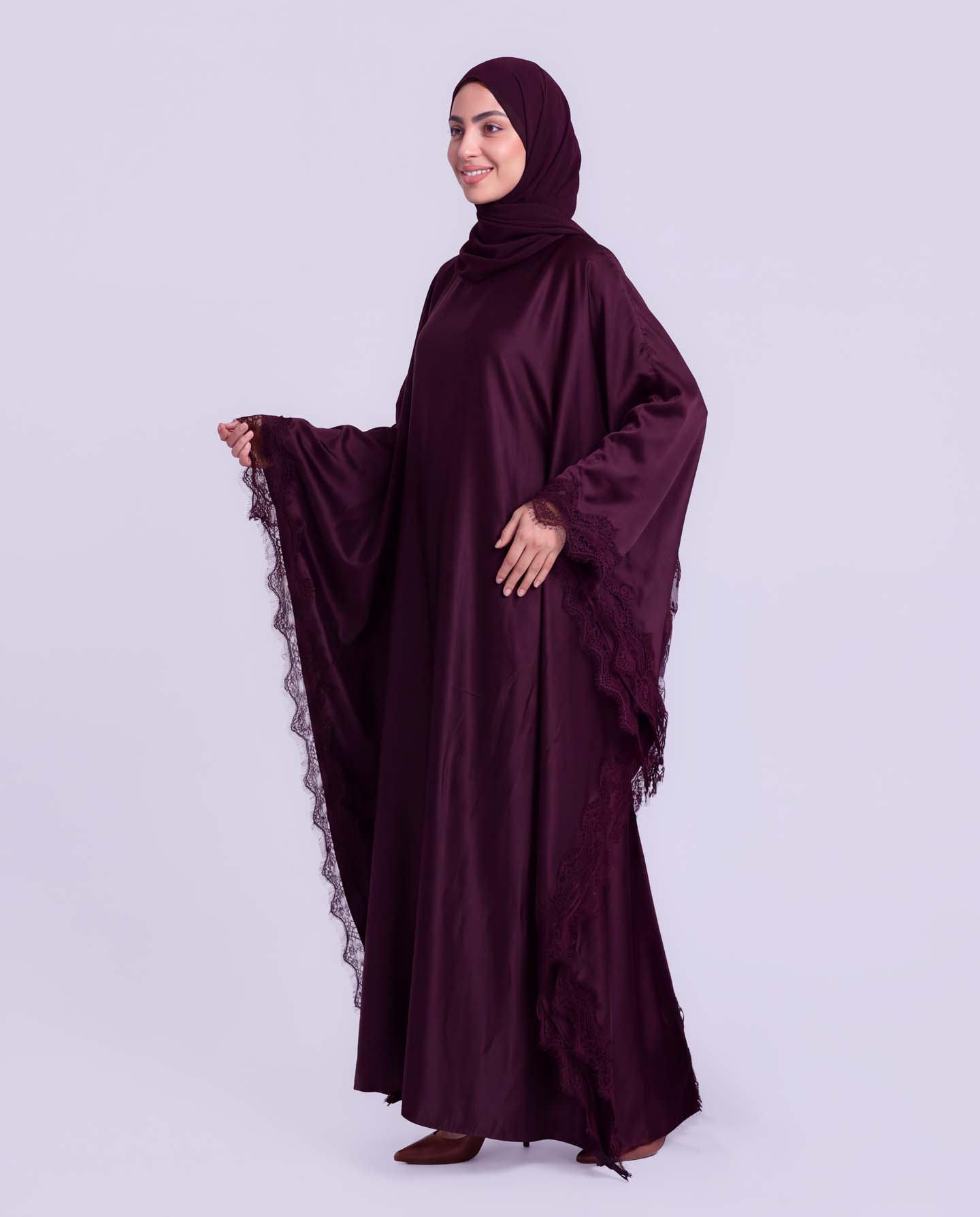 Butterfly Abaya - Purple - 3