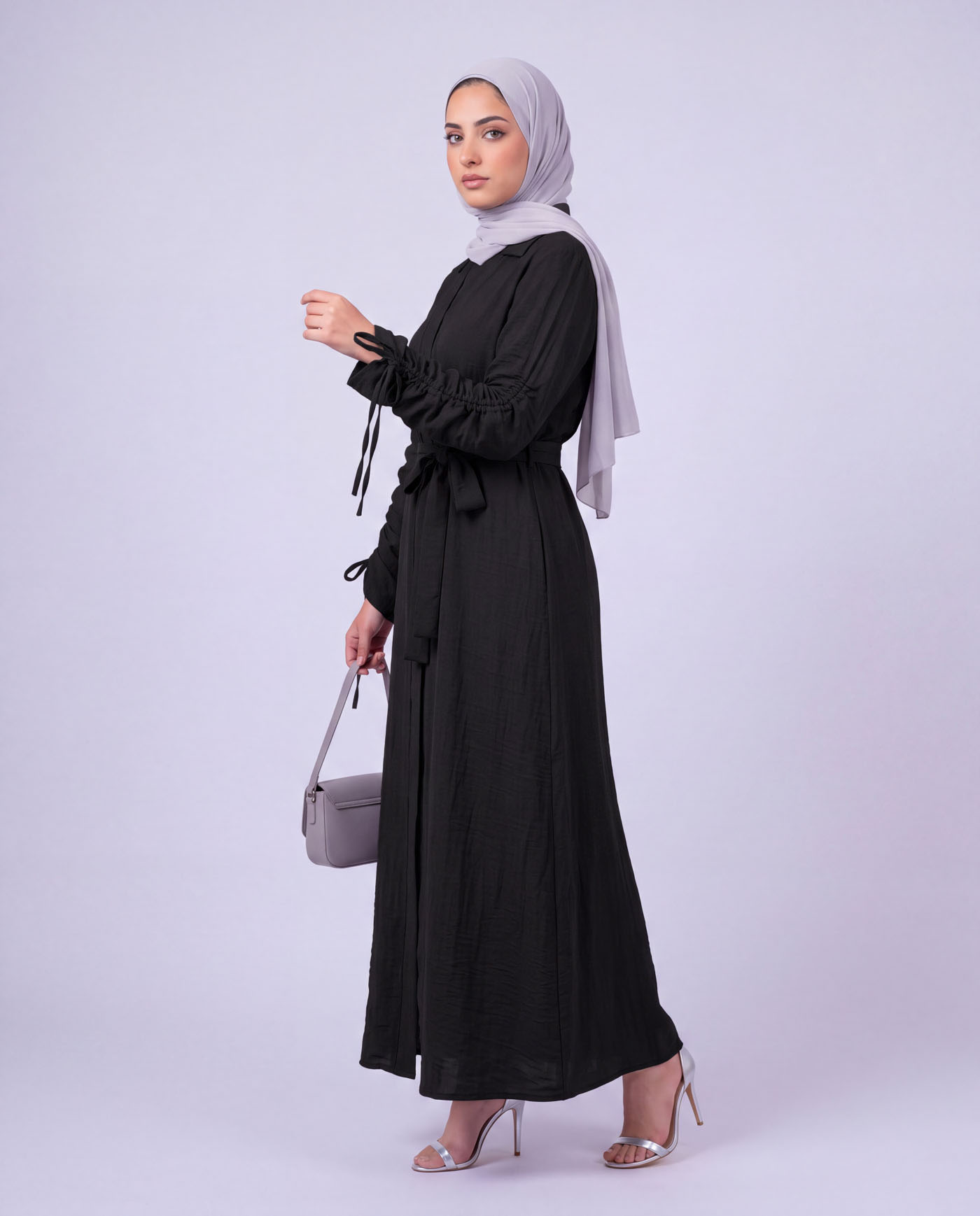 Öppen Abaya - Svart - 3
