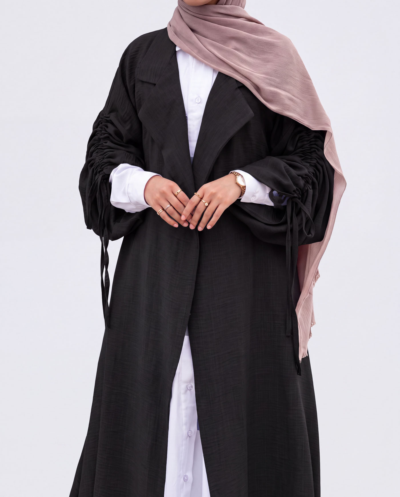 Öppen Abaya - Svart - 2