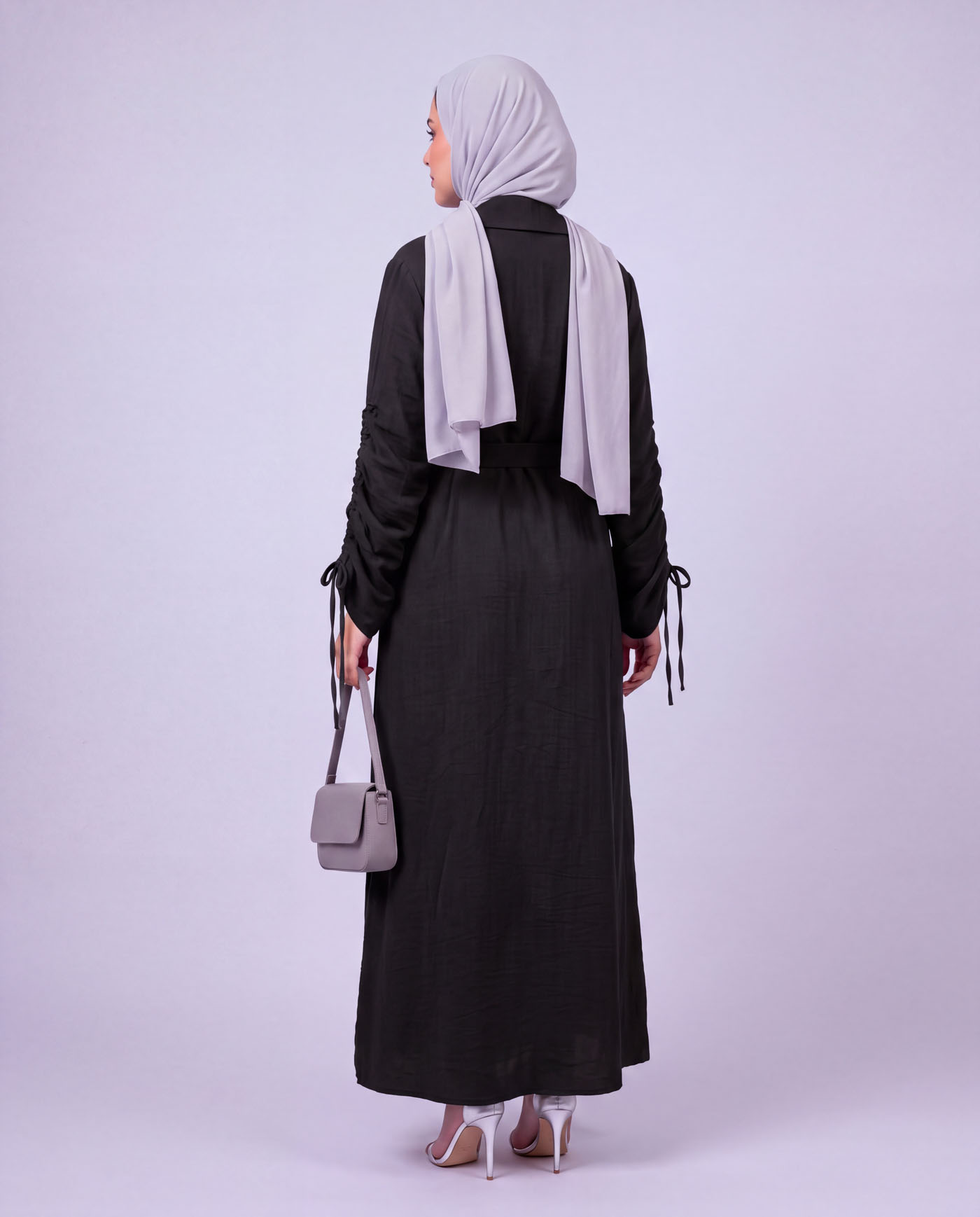 Öppen Abaya - Svart - 4