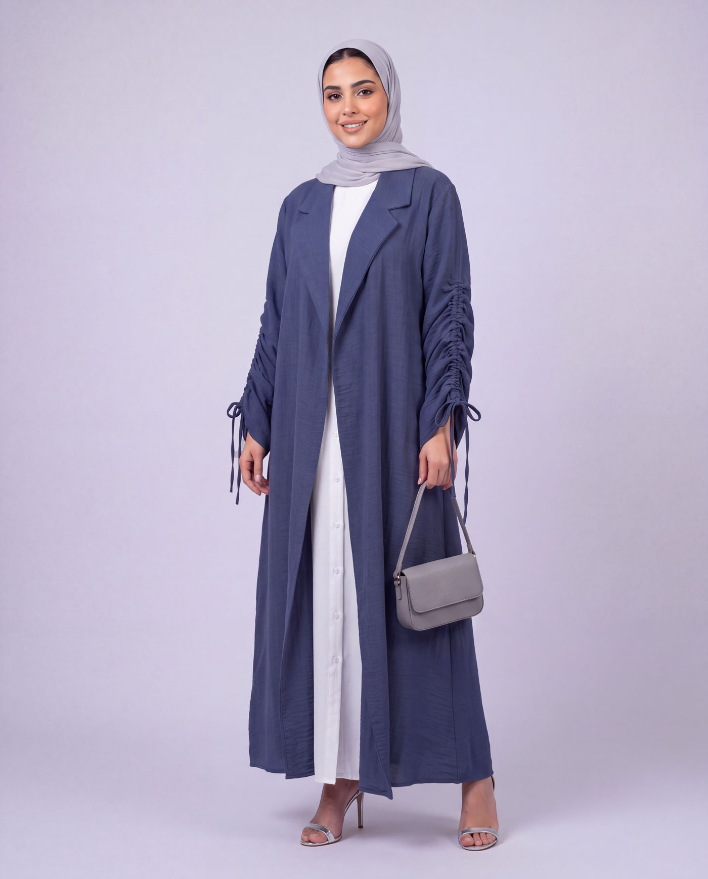 Öppen Abaya - Havsblå