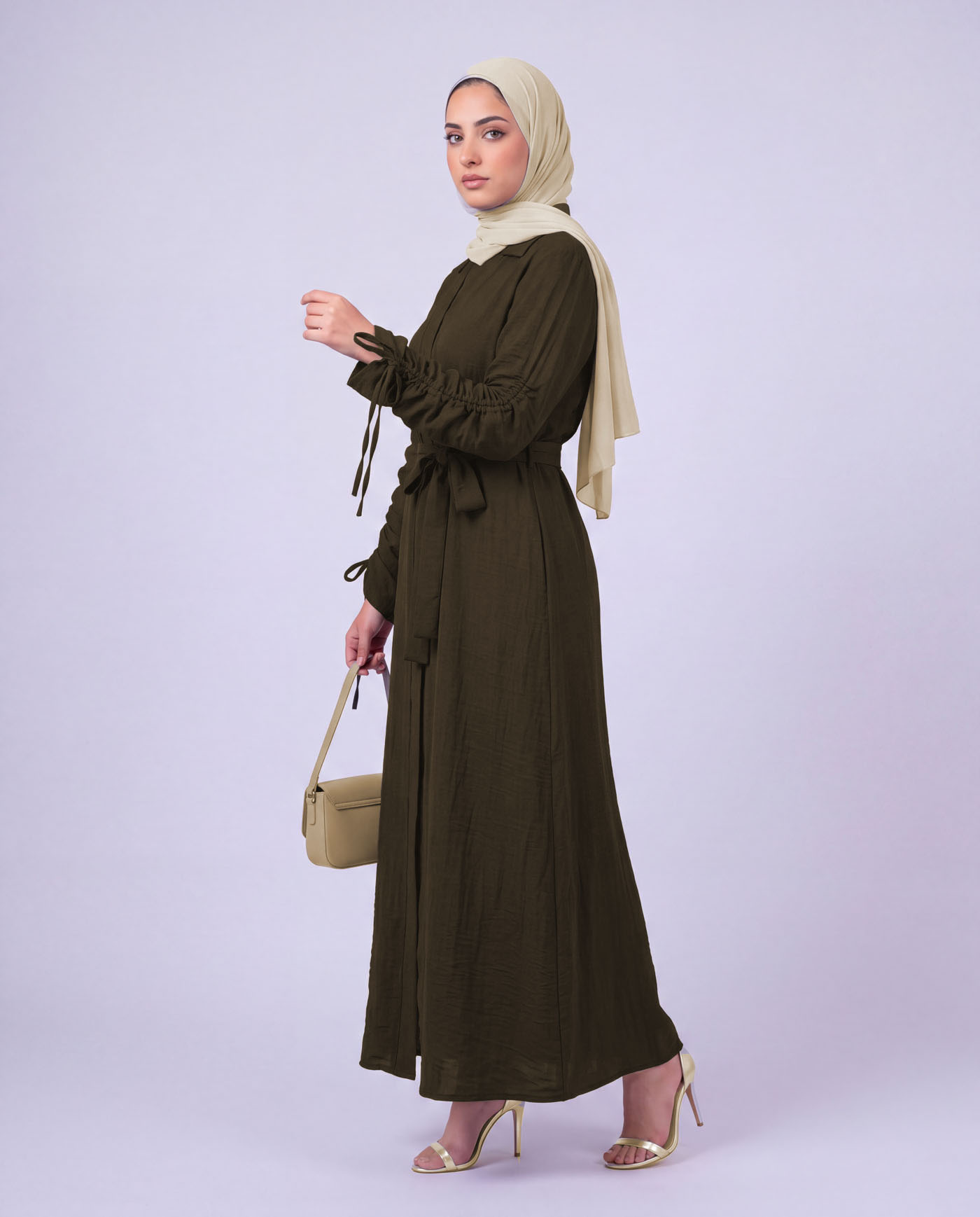 Trenchcoat-Abaya – Dunkelbraun - 2