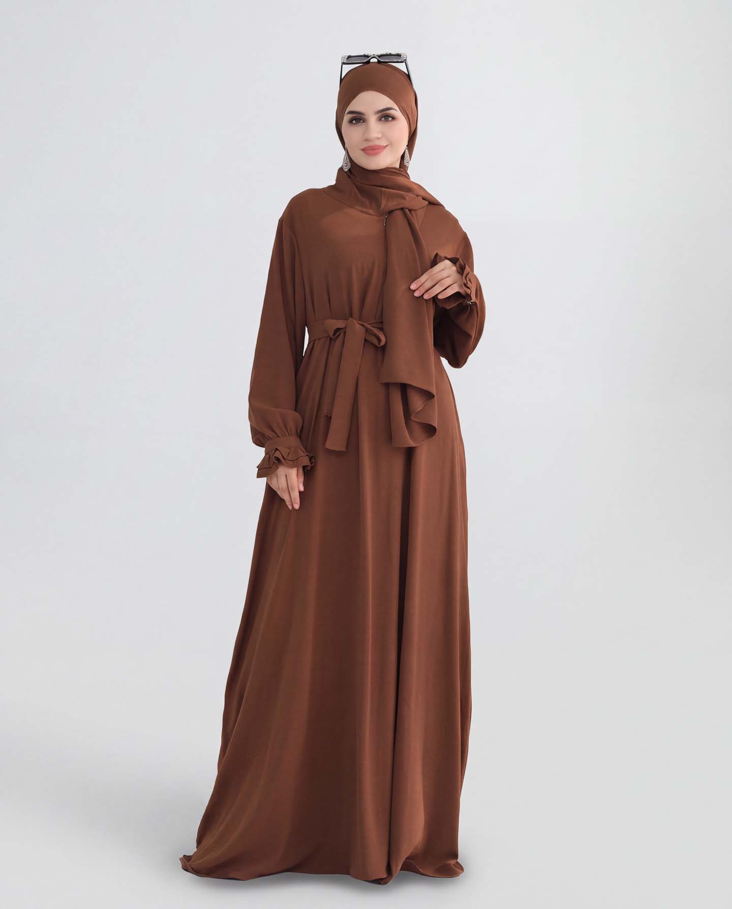 Hoodie Abaya - Dark Brown