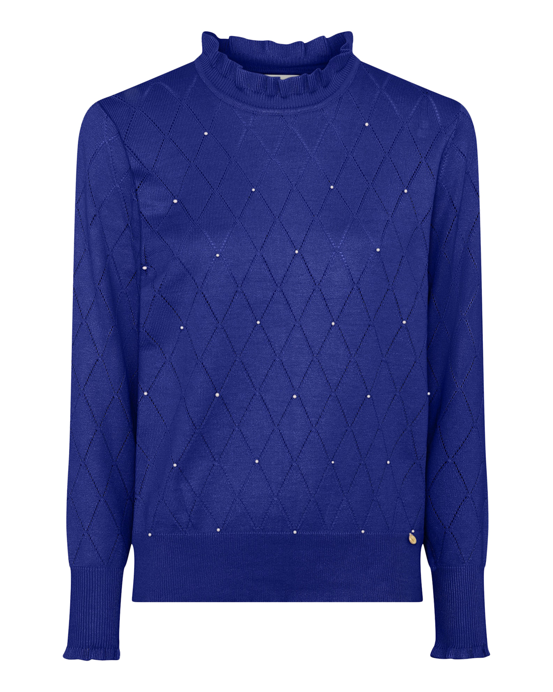 Jumper med volangkant pärlor kornblå