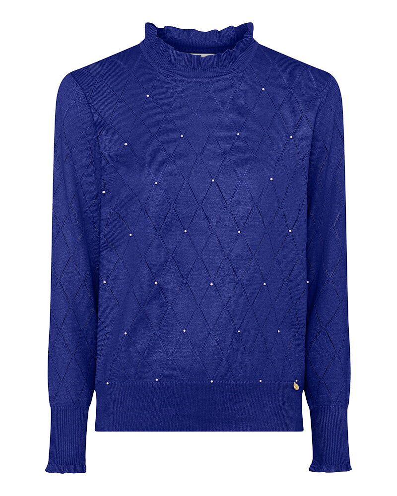 Jumper med volangkant pärlor kornblå