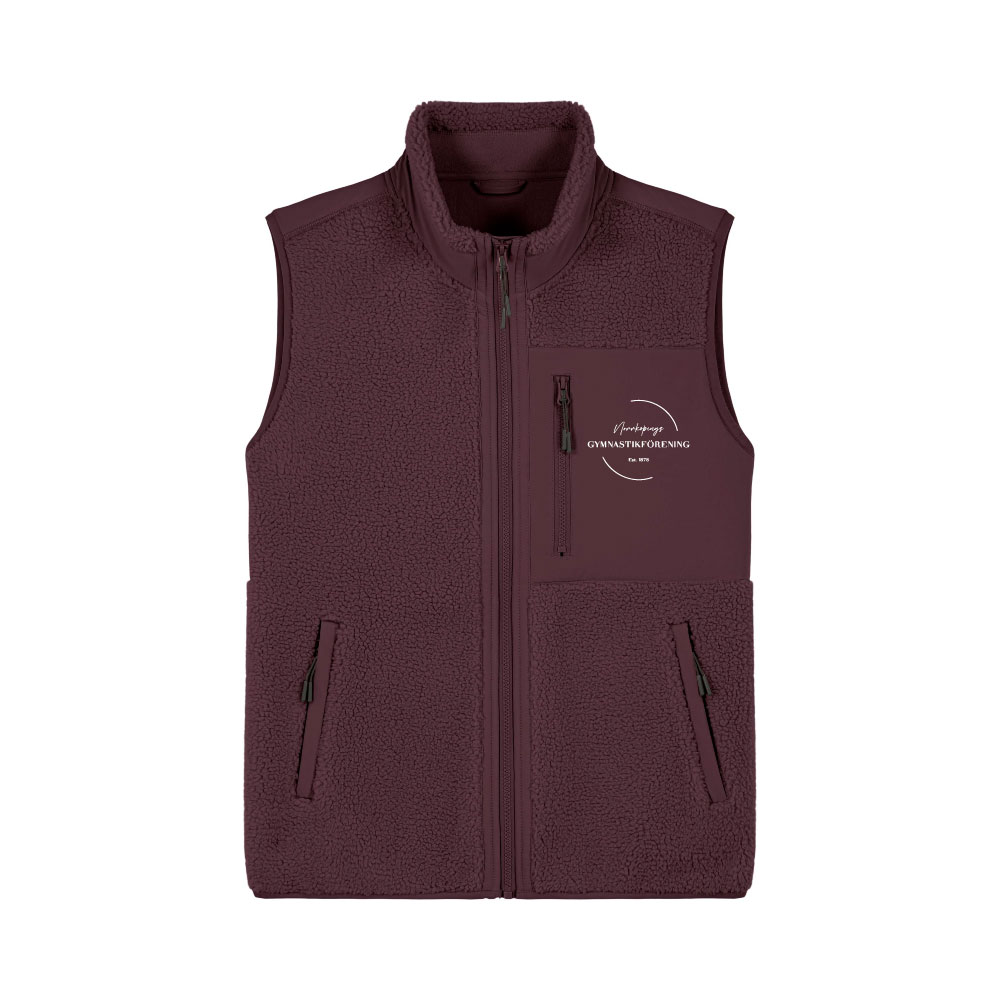 Unisex Fleece Vest Red Brown - 2