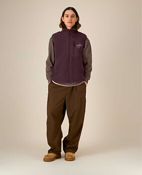 Unisex Fleece Vest Red Brown