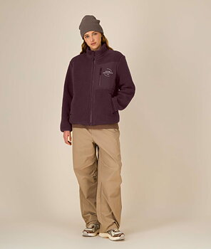 Unisex Fleece Jacket Red Brown