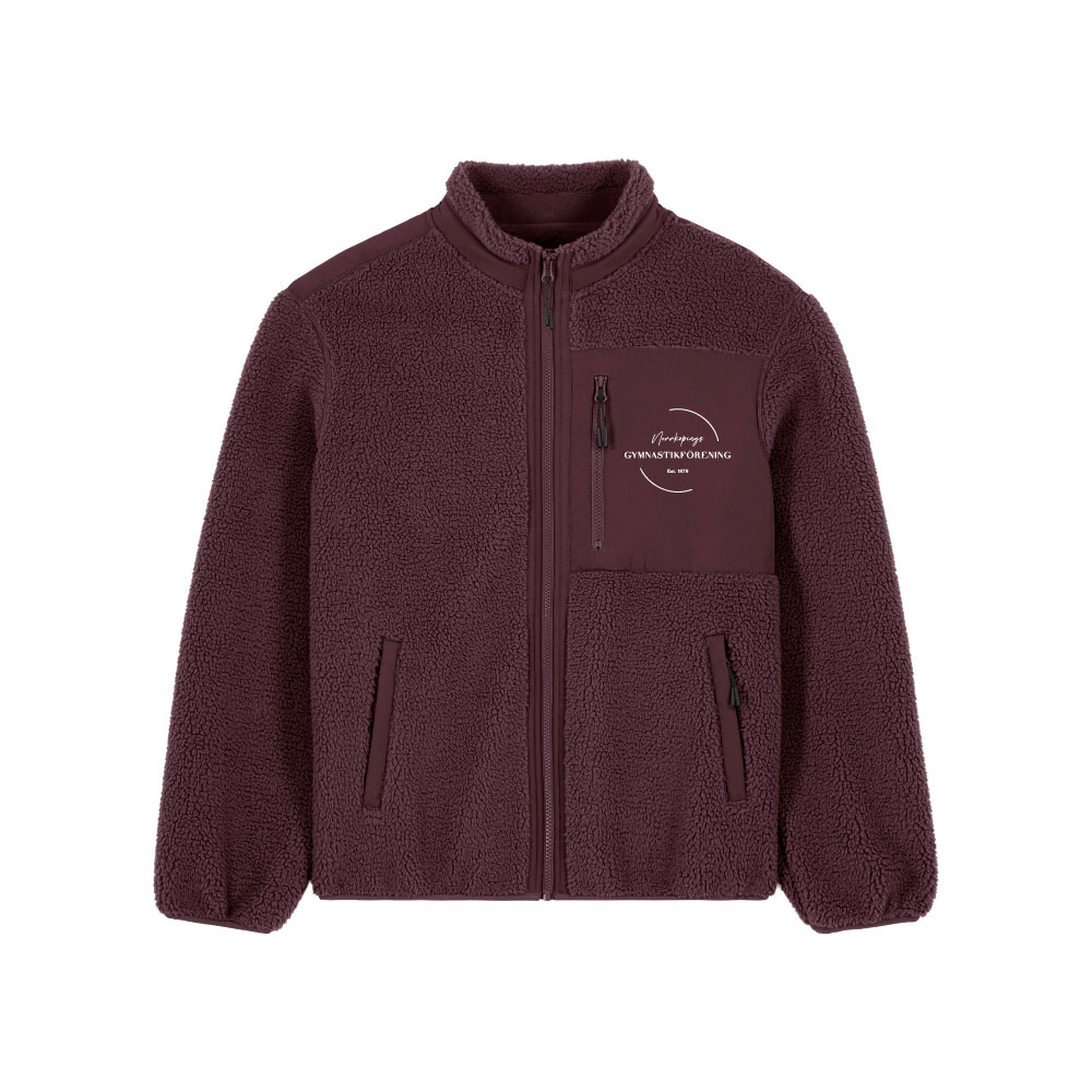 Unisex Fleece Jacket Red Brown - 2