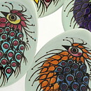 Beth Breyen (Tenera 1958) Four Dishes with Bird Decor 10 cm <with Box>