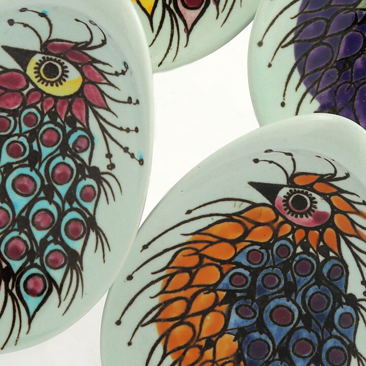 Beth Breyen (Tenera 1958) Four Dishes with Bird Decor 10 cm <with Box>
