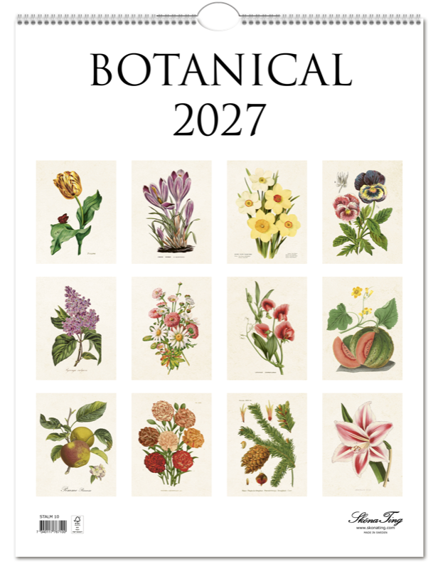 Seinäkalenteri 2027 Botanical 35x45 cm Sköna Ting