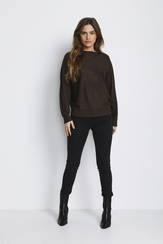 Culture Annemarie Batwing Jumper Demitasse Brown Melange - 3