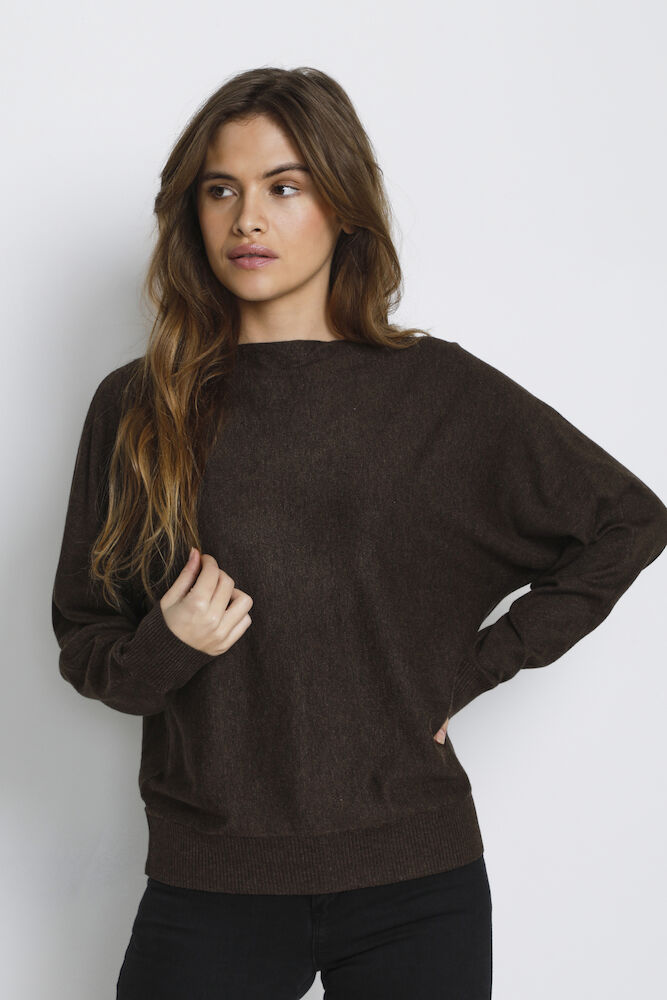 Culture Annemarie Batwing Jumper Demitasse Brown Melange