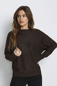 Culture Annemarie Batwing Jumper Demitasse Brown Melange