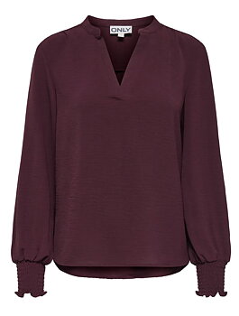 Only Mette V- Neck Smock Top Decadent Chocolate