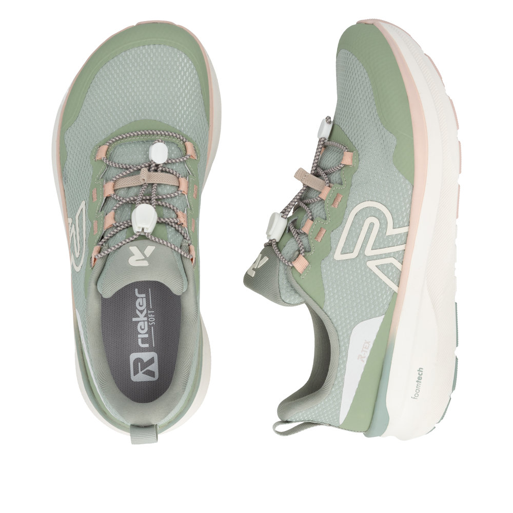 Rieker Damsneaker snabbsnörning Grön - 8
