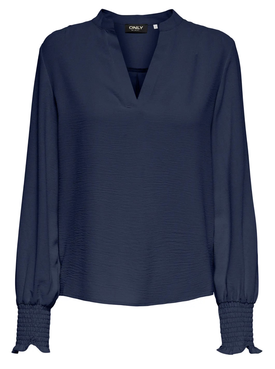 Only Mette V- Neck Smock Top Naval Academy