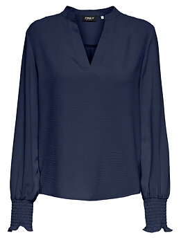 Only Mette V- Neck Smock Top Naval Academy