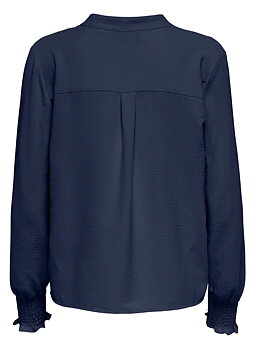 Only Mette V- Neck Smock Top Naval Academy