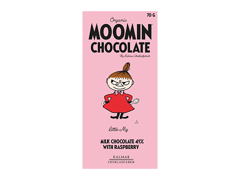 Organic Moomin Chocolate Little My – Milk chocolate 41% with raspberry