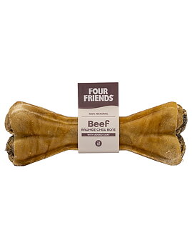 FourFriends Natural Chews Beef rawhide chew bone with goat
