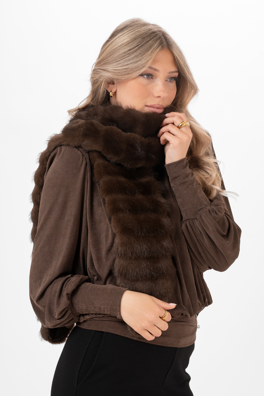 Capri Collection Minerva Scarf Coffee Brown