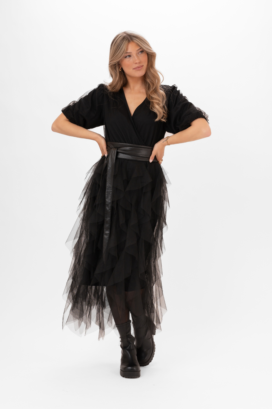 Capri Collection Tulle Dress Black - 4